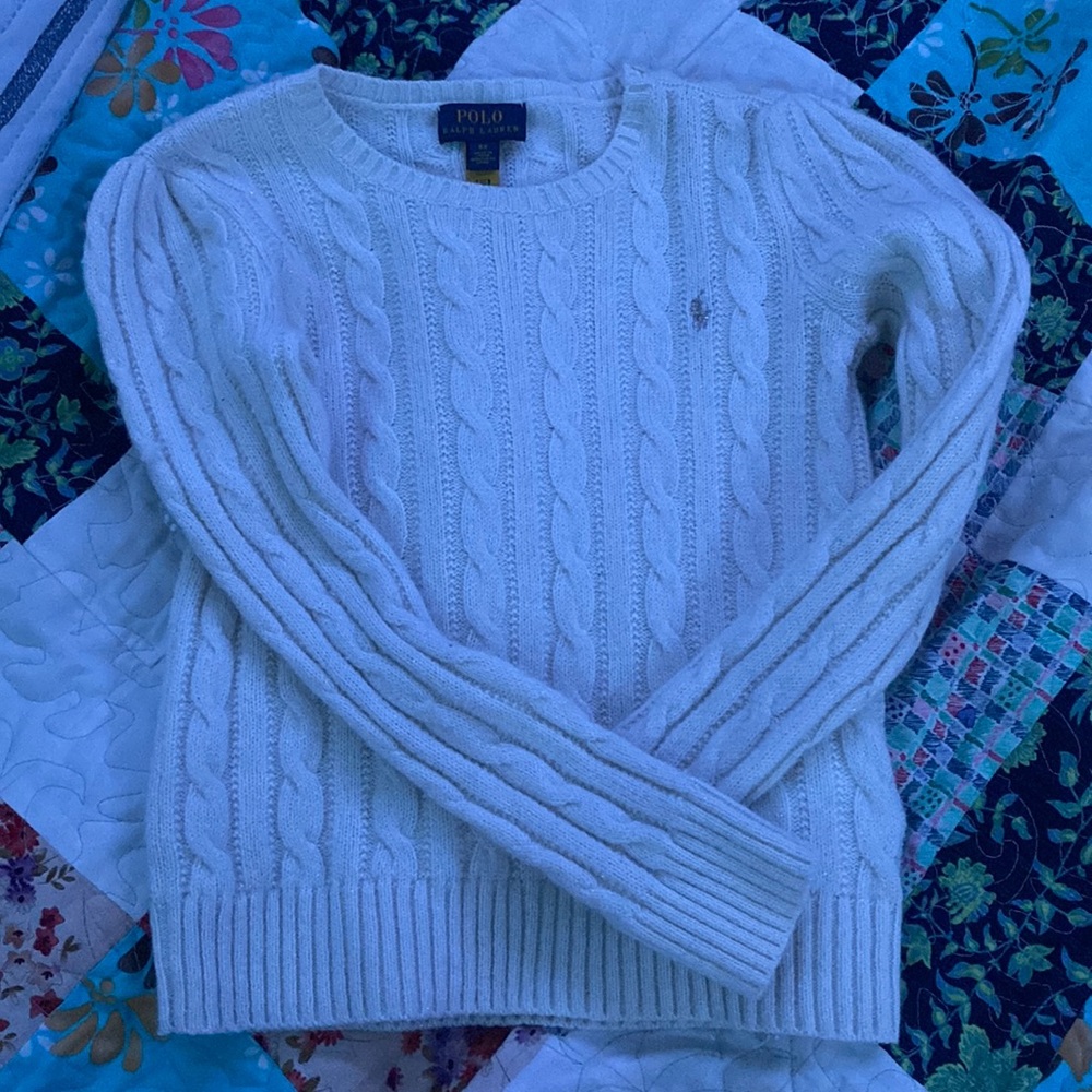 white polo sweater top